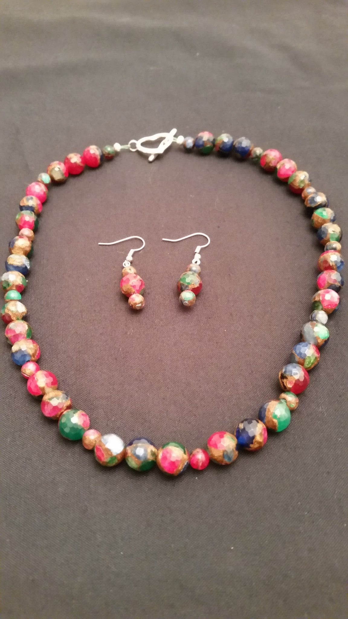 Phoenix Jasper Necklace and Earrings Set