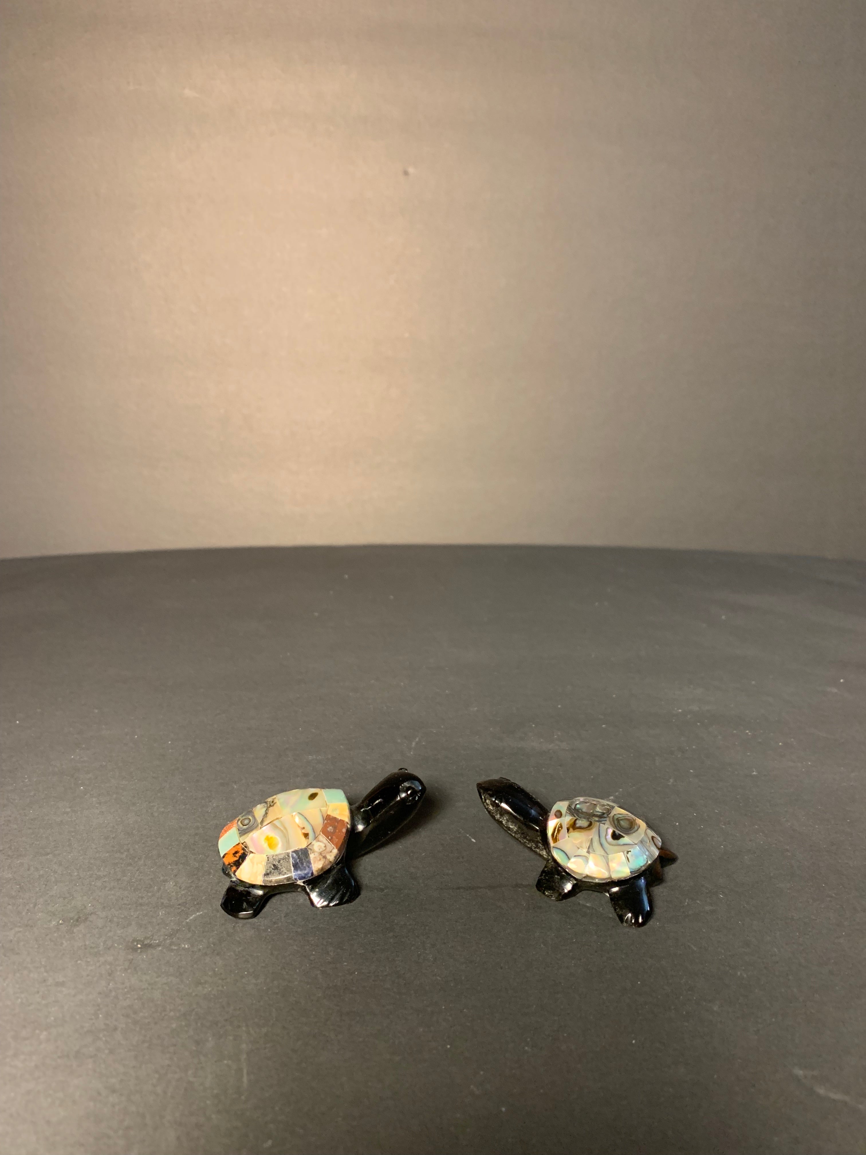 Obsidian and Gemstone Turtle