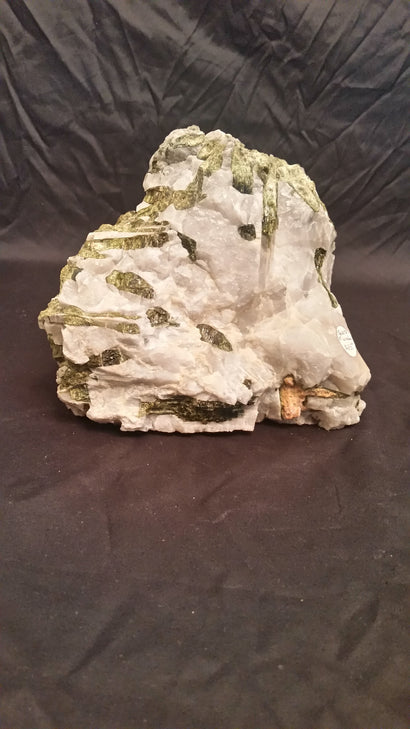 Green Tourmaline on White Quartz