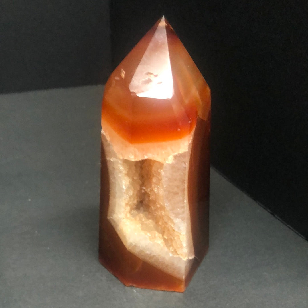 Carnelian tower with Crystal pockets