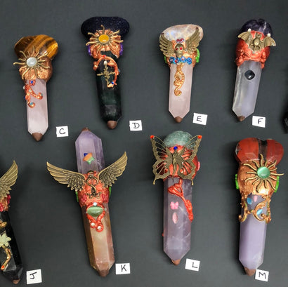 Crystal magic battle wands