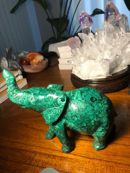 Malachite Carved Elephant